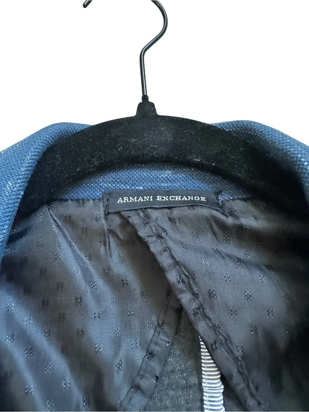AX Armani Exchange Blazer Stretch Jacket Elbow Patch Professor Academia Preppy